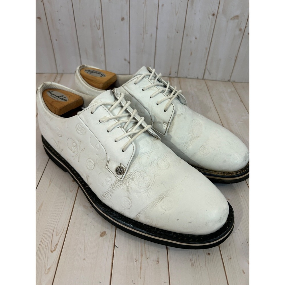 G-Fore Gallivanter Embossed Skull and Tee  Golf Shoes White Sz 11 GM000003